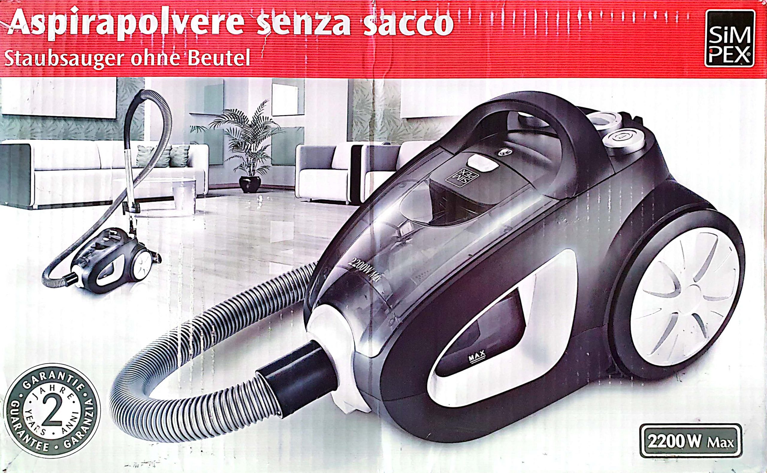 ASPIRAPOLVERE SIMPEX SENZA SACCO 2200 WC USATO - BBM Project Technology®